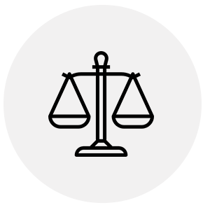 Icon Rechtssicherheit mit einer ausgegelichenen Waage
